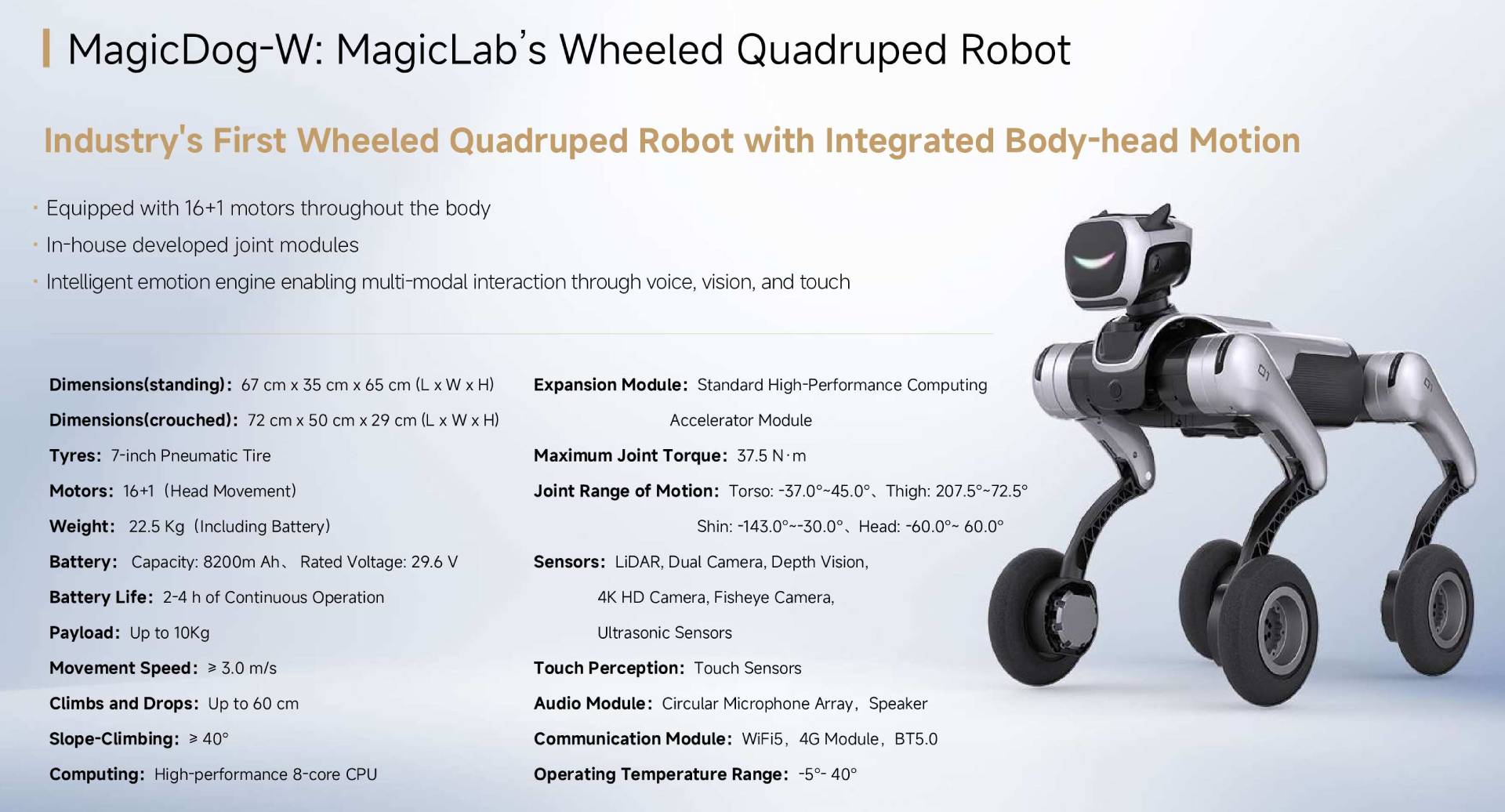 MagicLab MagicDog W Cruise Edition Quadruped Robot Dog