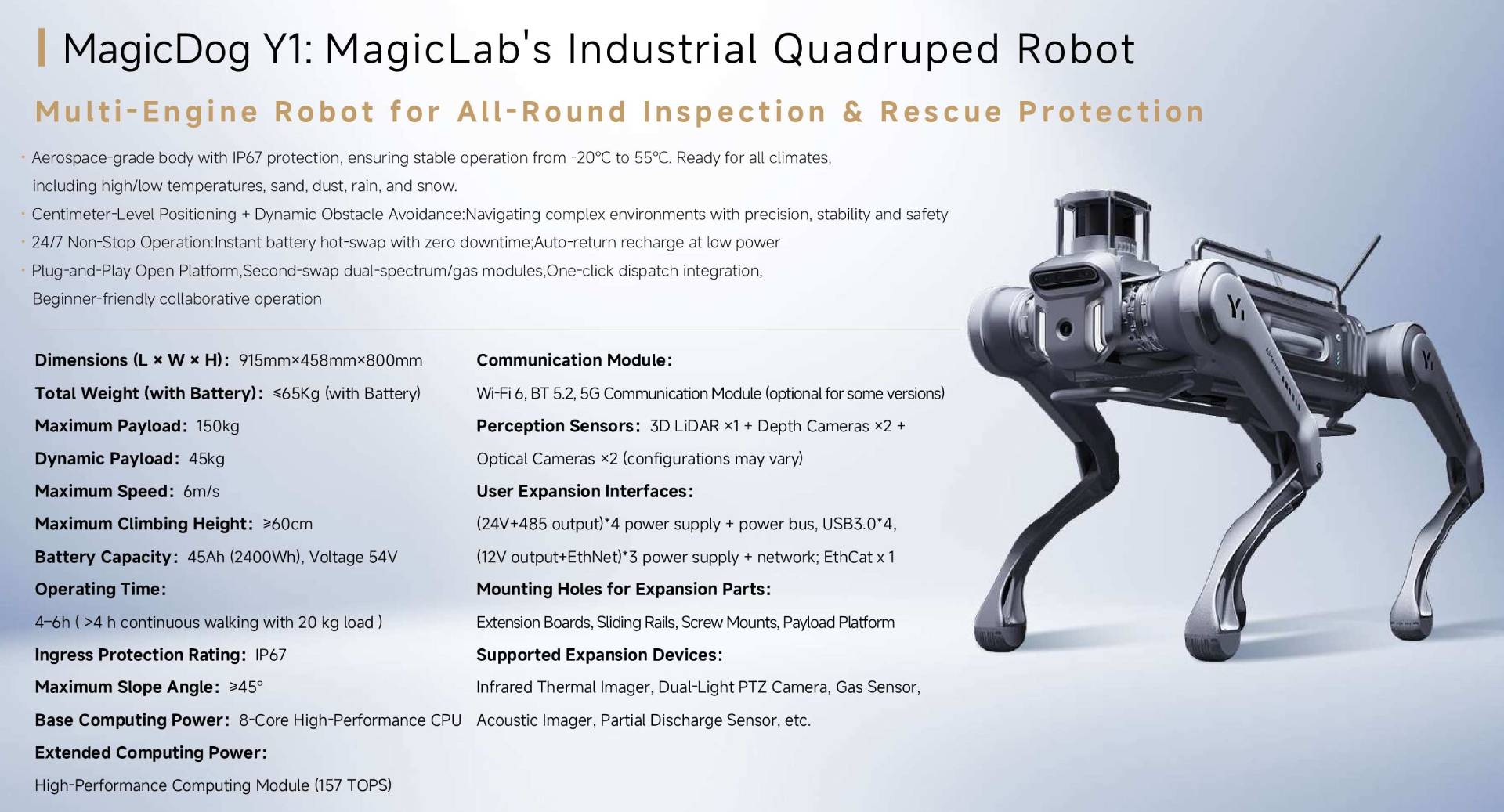 MagicLab MagicDog Y1 Industrial Quadruped Robot Dog