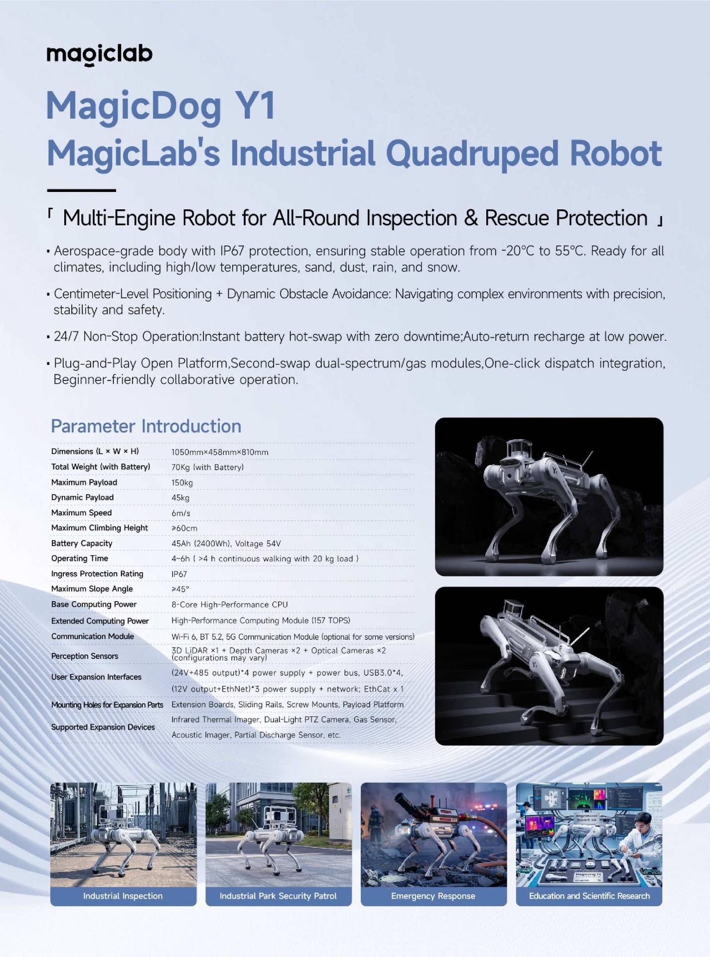 MagicLab MagicDog Y1 Industrial Quadruped Robot Dog