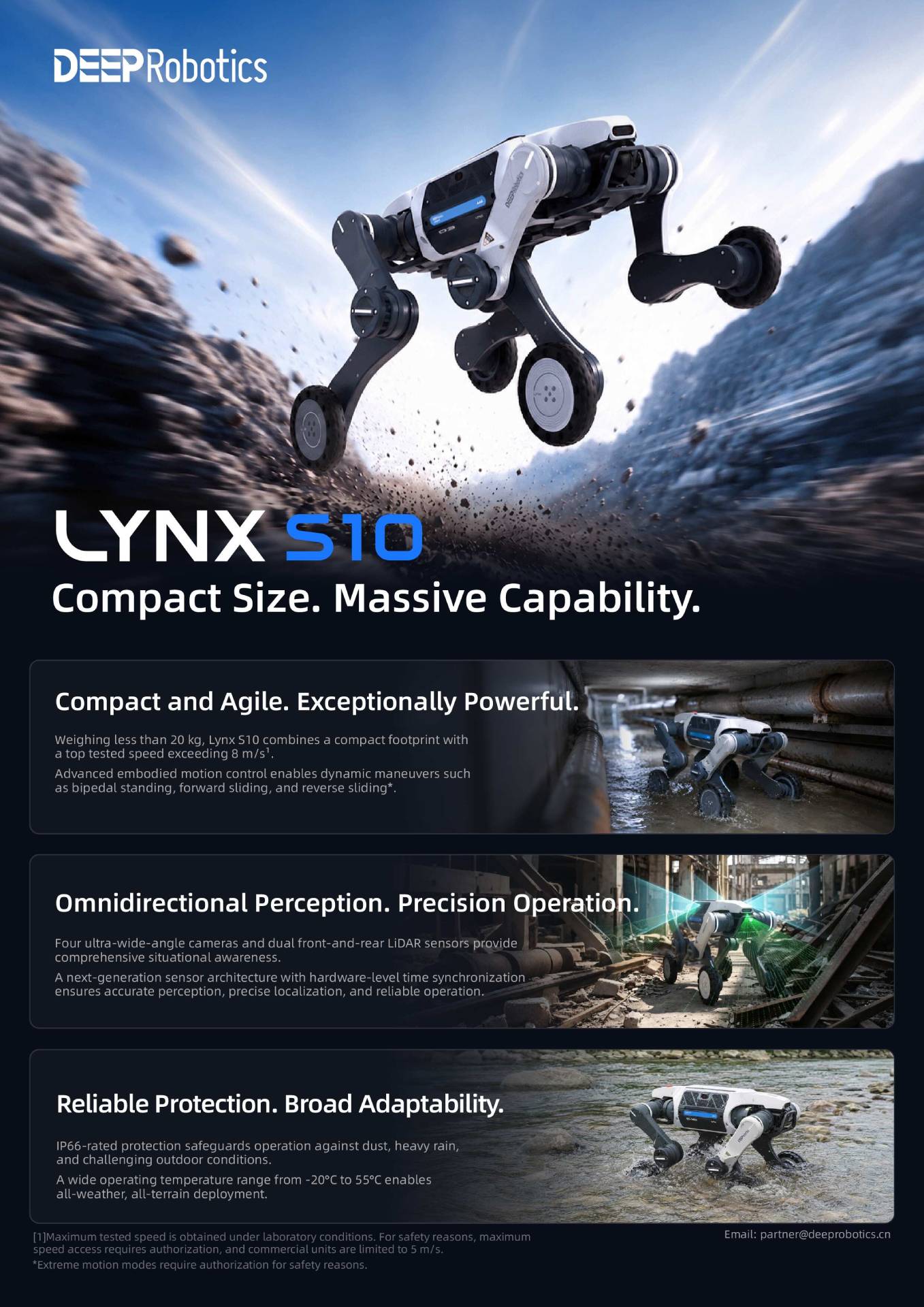 DEEPRobotics Lynx S10 All-Terrain Quadruped Robot Dog